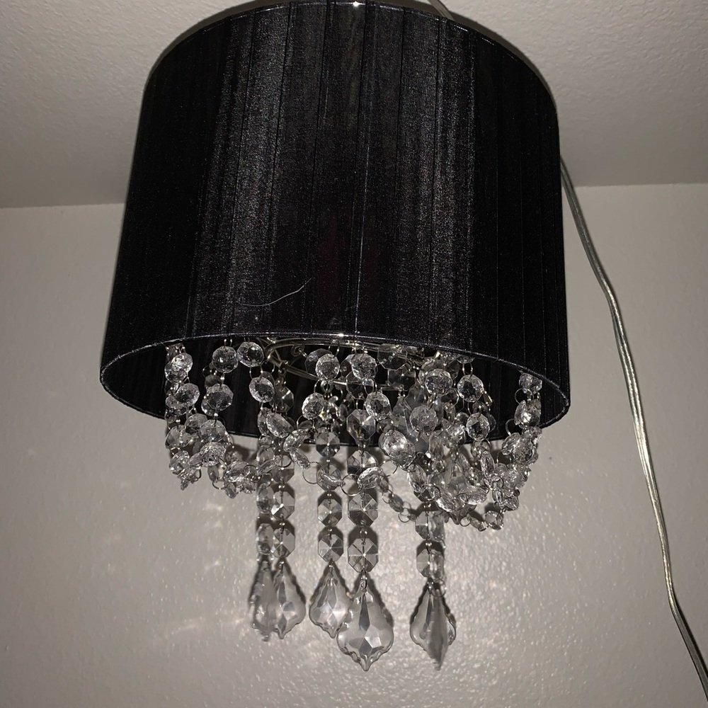 Chandelier Swag Lamp With Black Sheer Shade 1’X1” - Picture 2 of 7